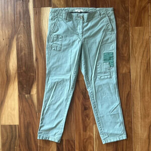 Ann Taylor Loft Green Twill Patch Slacks size 8